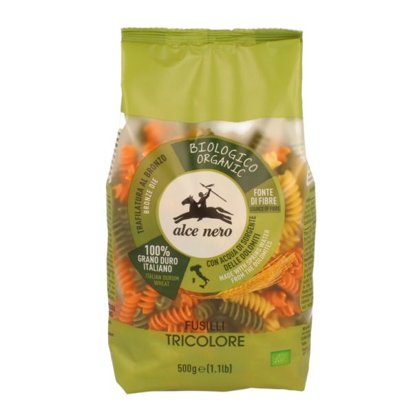 Organic Tricolor Fusilli 500 gr - ALCE NERO