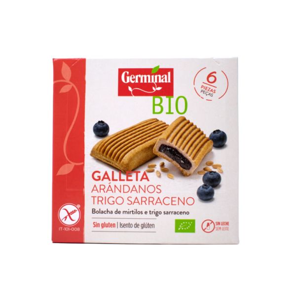 Biscotti di Grano Saraceno Senza Glutine Ripieni di Mirtilli Biologici 200g