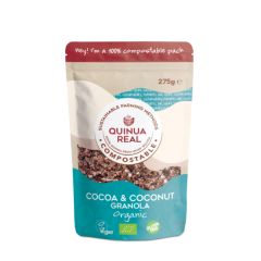 Comprar QUINUA REAL GRANOLA COM CACAU E COCO BIO FORMATO 275g Por 5,30€