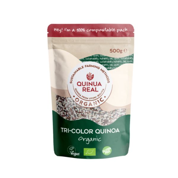 QUINOA TRICOLOR GRÃO REAL. FORMATO ORGÂNICO 500g