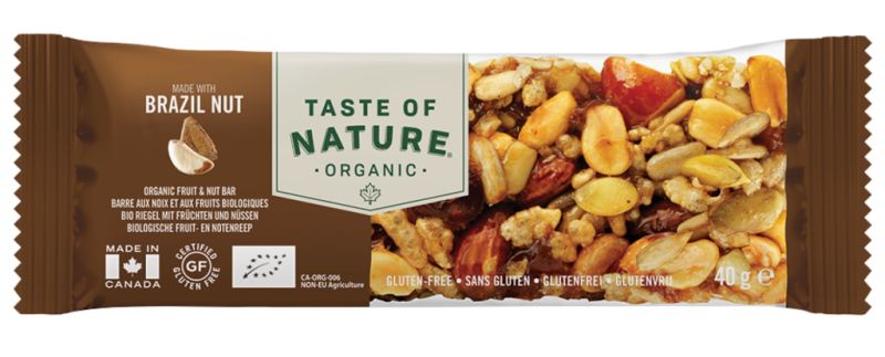 Bar Brazil Nuts Raisins Bio 40 g - TASTE OF NATURE