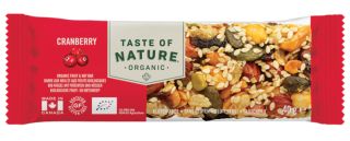 Buy TASTE OF NATURE Nuts Bar Red Cranberries Bio 40 g Box 16 Units By 28,80€