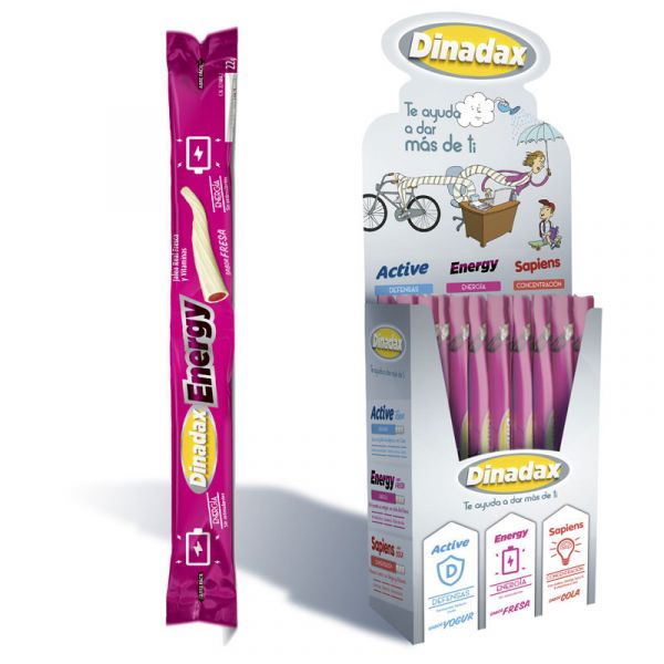 Dinadax Energy Boîte de 60 barres saveur fraise