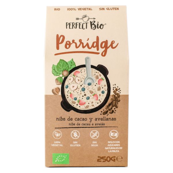 BIO PORRIDGE NIBS KAKAO UND HASELNÜSSE 250g