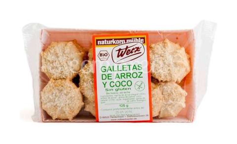 BISCOITOS DE ARROZ E COCO ORGÂNICOS 125 g - WERZ