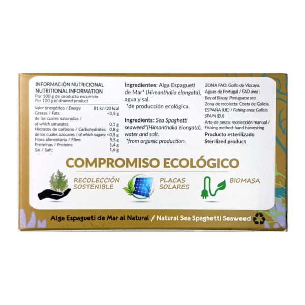 Seaweed Spaghetti Al Natural BIO 86 g - DELIALGA Img 4