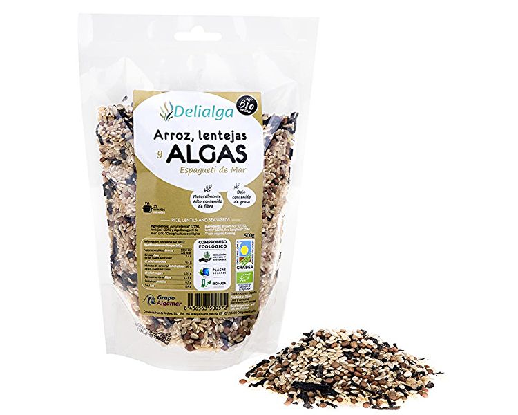 Arroz Lentilhas e Algas Marinhas Espaguete Orgânico do Mar 300 g