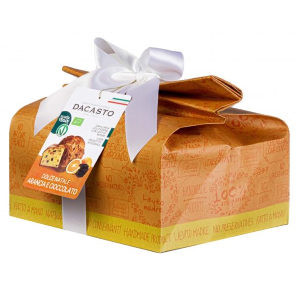 Chocolat végétalien BIO et panettone à l'orange Dacasto