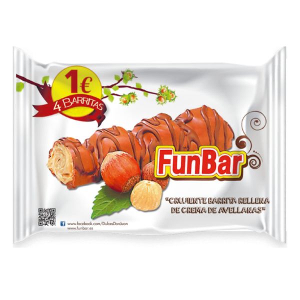 Funbar 84 g (4 barras) 0% Açúcares Caixa 18 Unidades