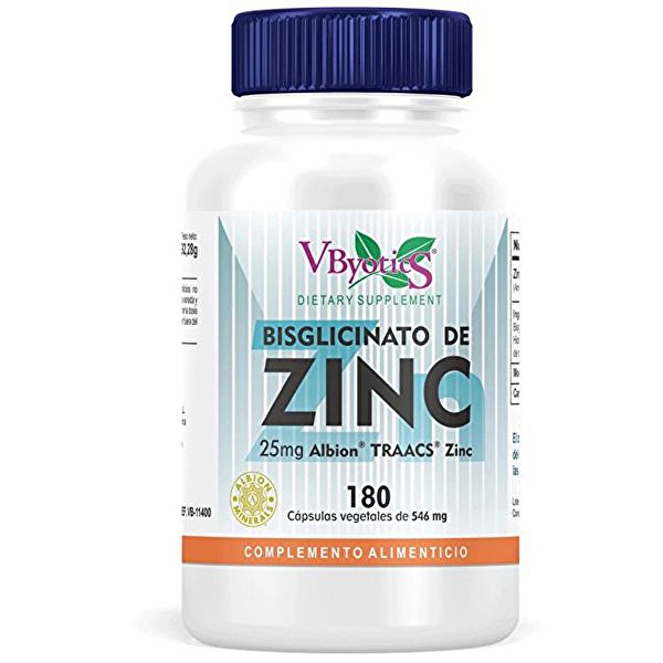 Bisglicinat de Zinc 25 mg 180 Comp - V.BYOTICS