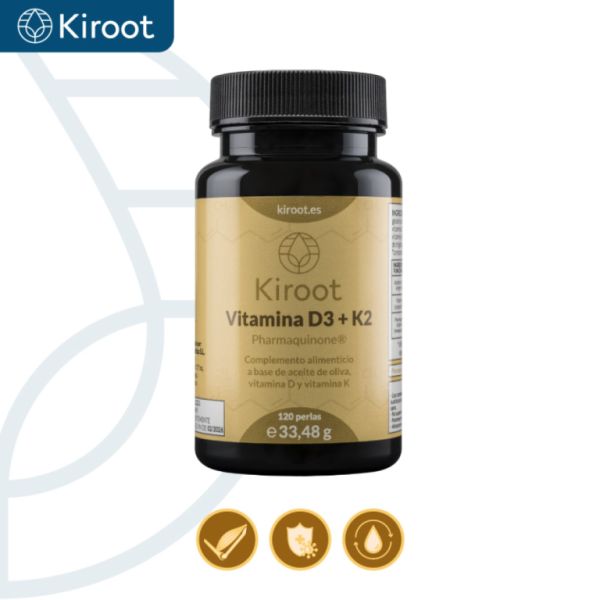 Vitamin D3 and K2 120 Pearls - KIROOT