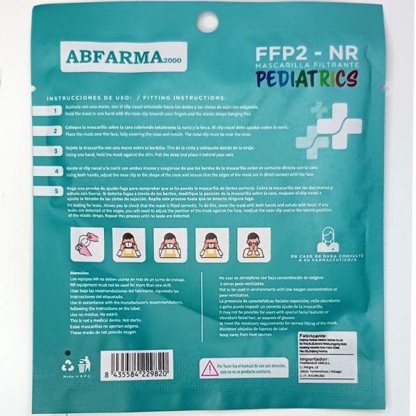 Máscara infantil FFP2 - NR design e cores variadas 1 unidade Img 3