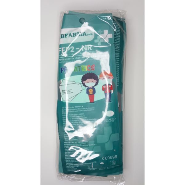 Mascarilla tipo PEZ infantil  FFP2 - NR diseño y colores variados 10 ud