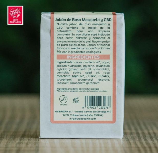 Savon Solide BIO à la Rose Musquée et au CBD 100 g Img 2