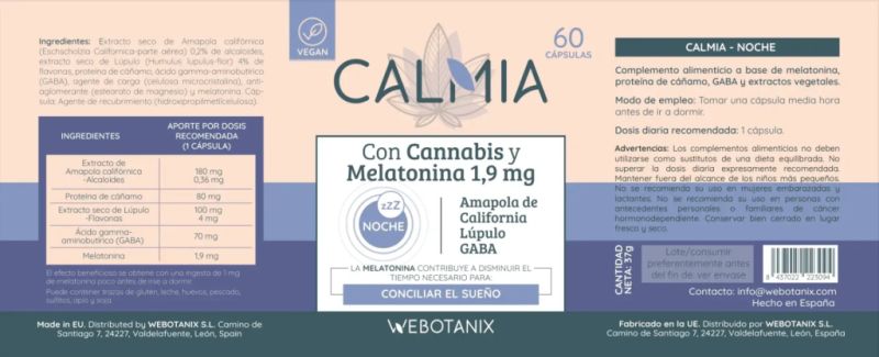 Calmia Nacht 60 capsules - WEBOTANIX Img 4