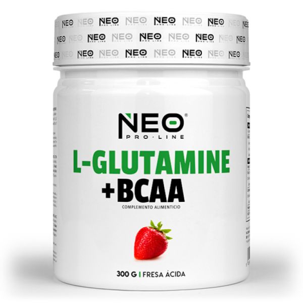 L-Glutamin + BCAA Jordgubbssyra 300 g - NEO PROLIN