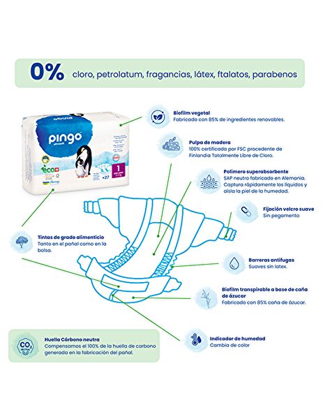 Fraldas T1 Recém Nascido 2-5 KG ECO 27 unidades Img 3