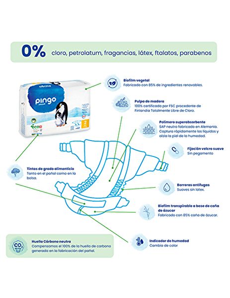 Bolquers T2 3-6 kg ECO 42 uts - PINGO Img 3