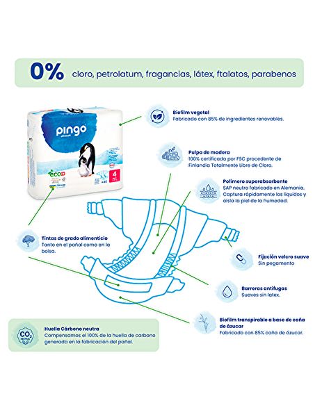 T4 Diapers 7-18 kg ECO 40 units - PINGO Img 3