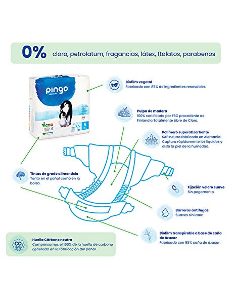 Pañales T5 12-25 kg ECO 36 uds - PINGO Img 3