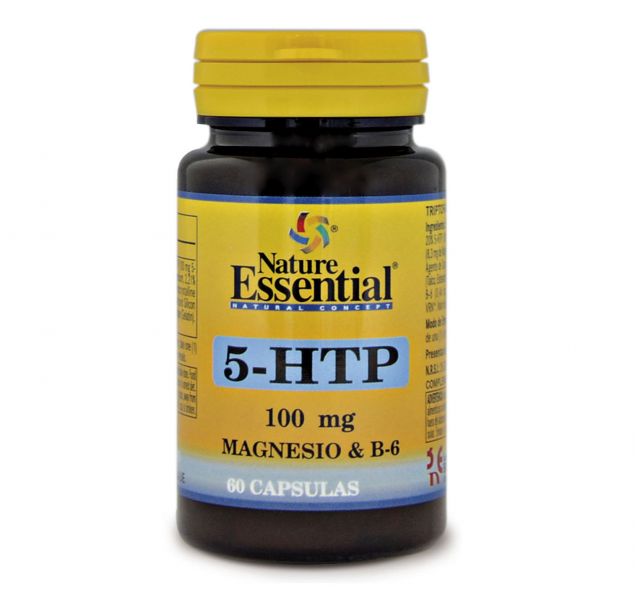 TRIPTOFANO 5-HTP 100 mg + MAGNÉSIO + B-6 60 Cápsulas