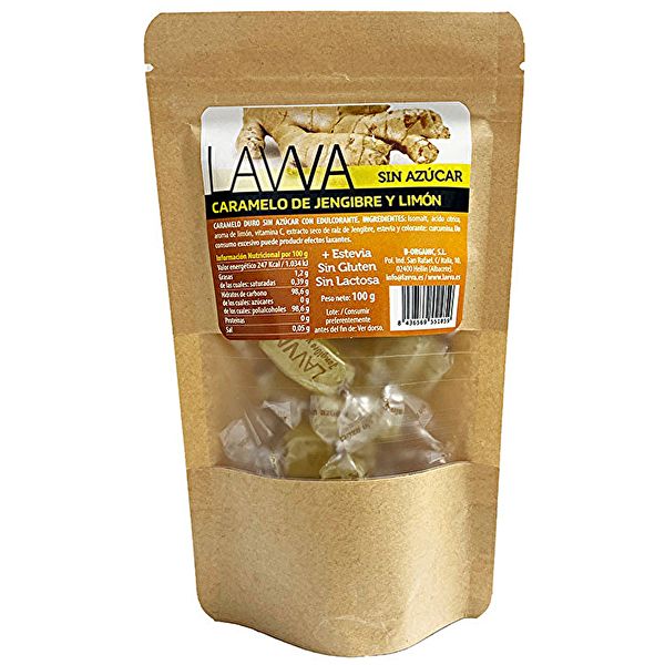 Bonbons Citron Gingembre Sans Sucre 100 g - LAVVA