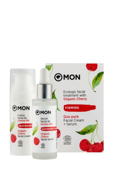 Organic cherry cream and facial serum pack Cream 50 ml; serum 30 ml