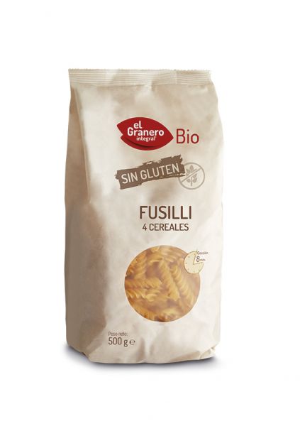 Fusilli of 4 Organic Gluten-Free Cereals 500 g