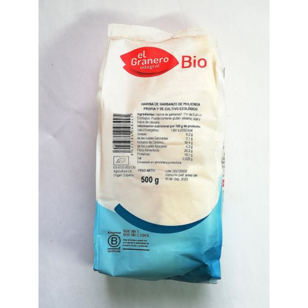 Bio-Kichererbsenmehl 500 g - El Granero Integral Img 3