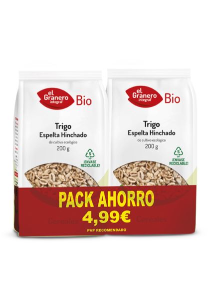 Pack 2 Organic Puffed Spelled Wheat 2 X 200 g