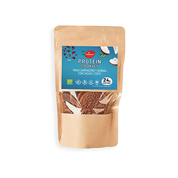 Biologische Cacao- en Kokosproteïnekoekjes 130 g