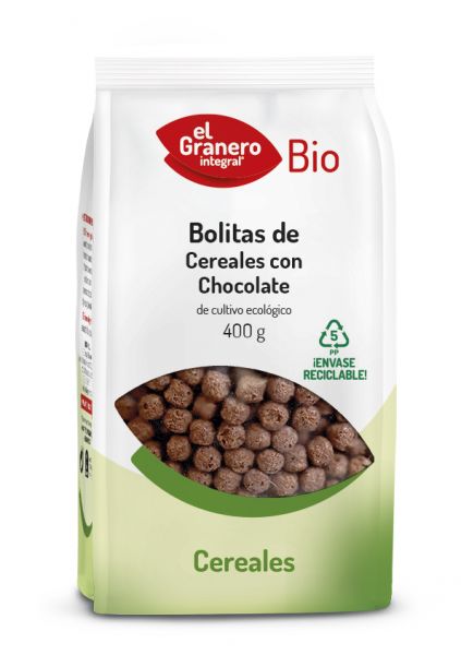 Bolas de Cereais com Choco Orgânico 400 g