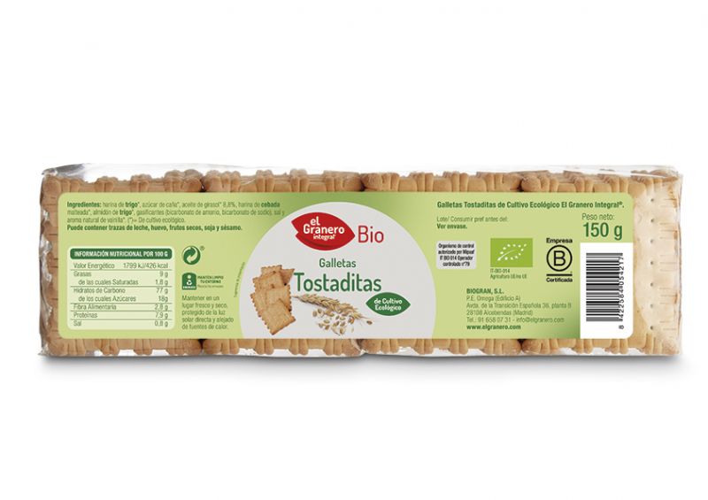 Bio-Toastplätzchen 150 g - El Granero Integral