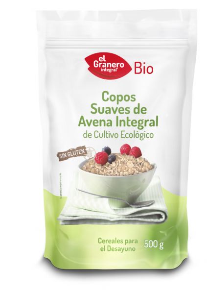 Flocos de Aveia Integrais Suaves Orgânicos Sem Glúten 500 g