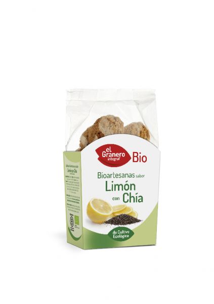 Ambachtelijke koekjes met citroensmaak en chia 250 g