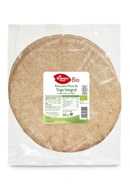 Whole Wheat Bases for Organic Pizza 2 units 300 g