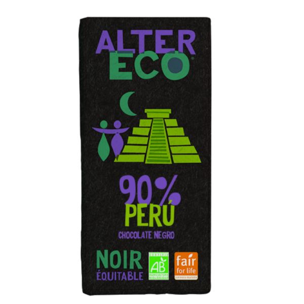 chocolate preto peru 90% Orgânico 100 gramas