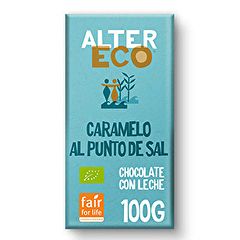 Acheter ALTERECO Chocolat au lait bio et caramel au sel 100 grammes Par 3,39€