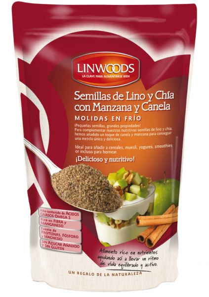 SEMENTES DE LINHO ECO COM CHIA MOL DE MAÇÃ E CANELA