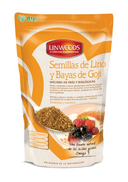 BIOLOGISCHE GEMALEN LIJNZAAD EN GOJI-BESSEN 200 gr