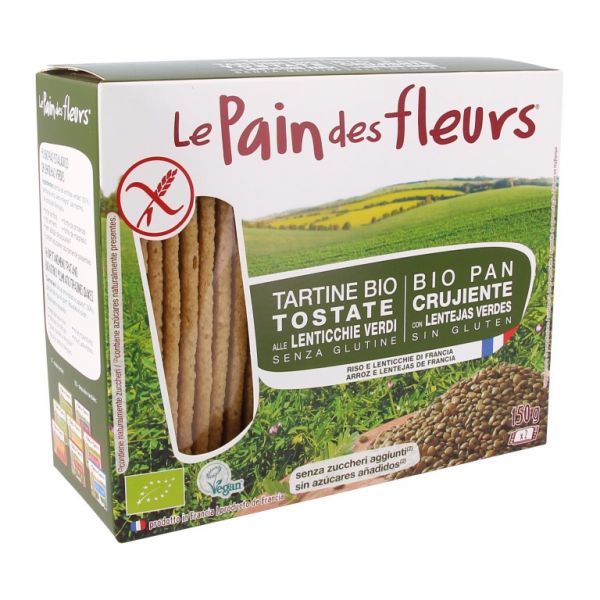 PAIN DE FLEURS AUX LENTILLES VERTES SANS GLUTEN BIO