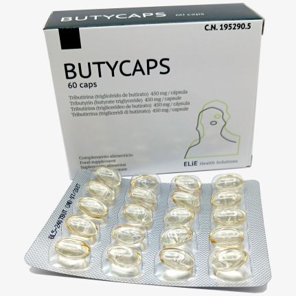 Butycaps. A base de triglicérido de butirato. Microbiota intestinal. Postbiótico