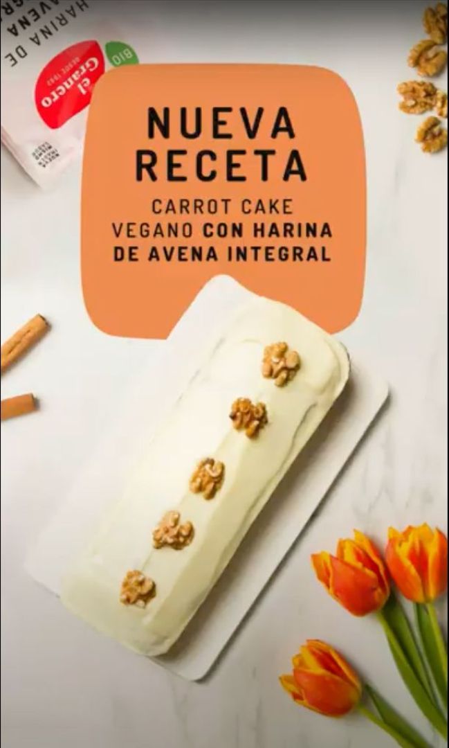 Torta vegana di carote con farina di avena integrale