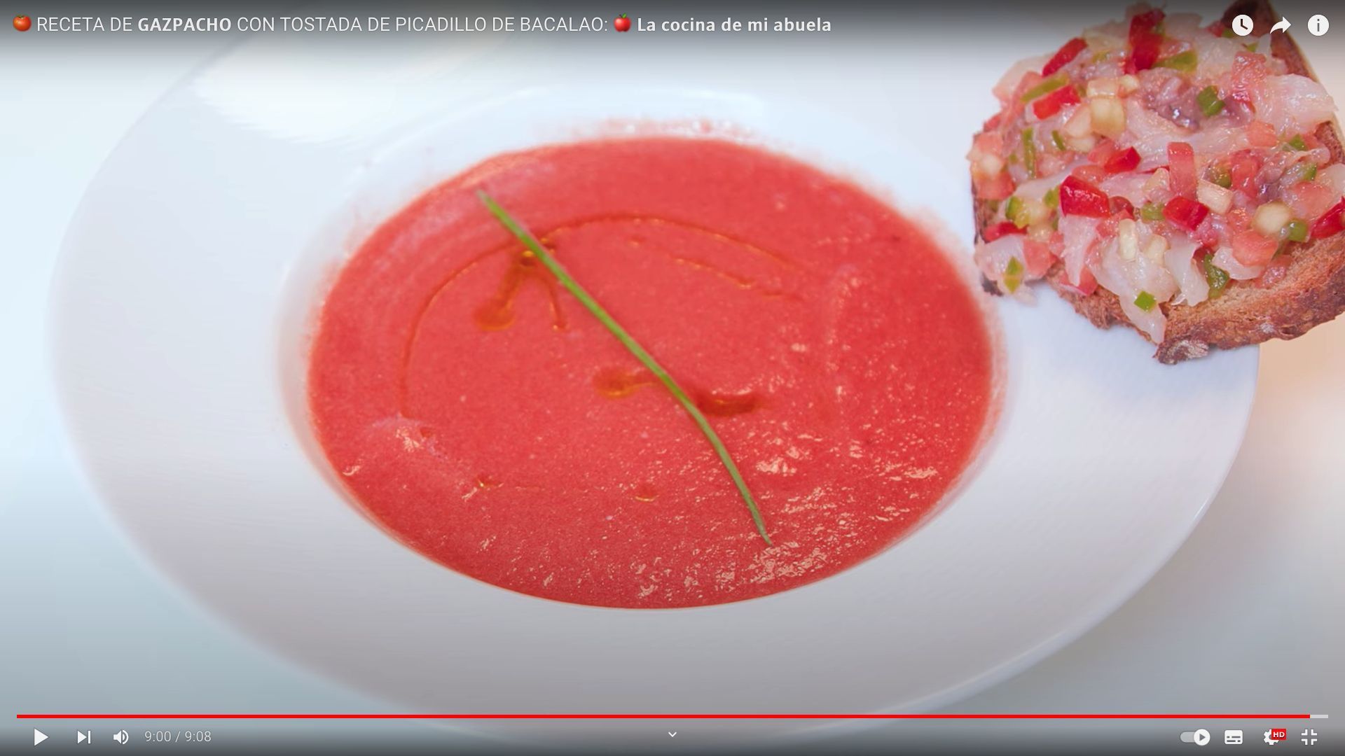 Gazpacho with minced cod toast