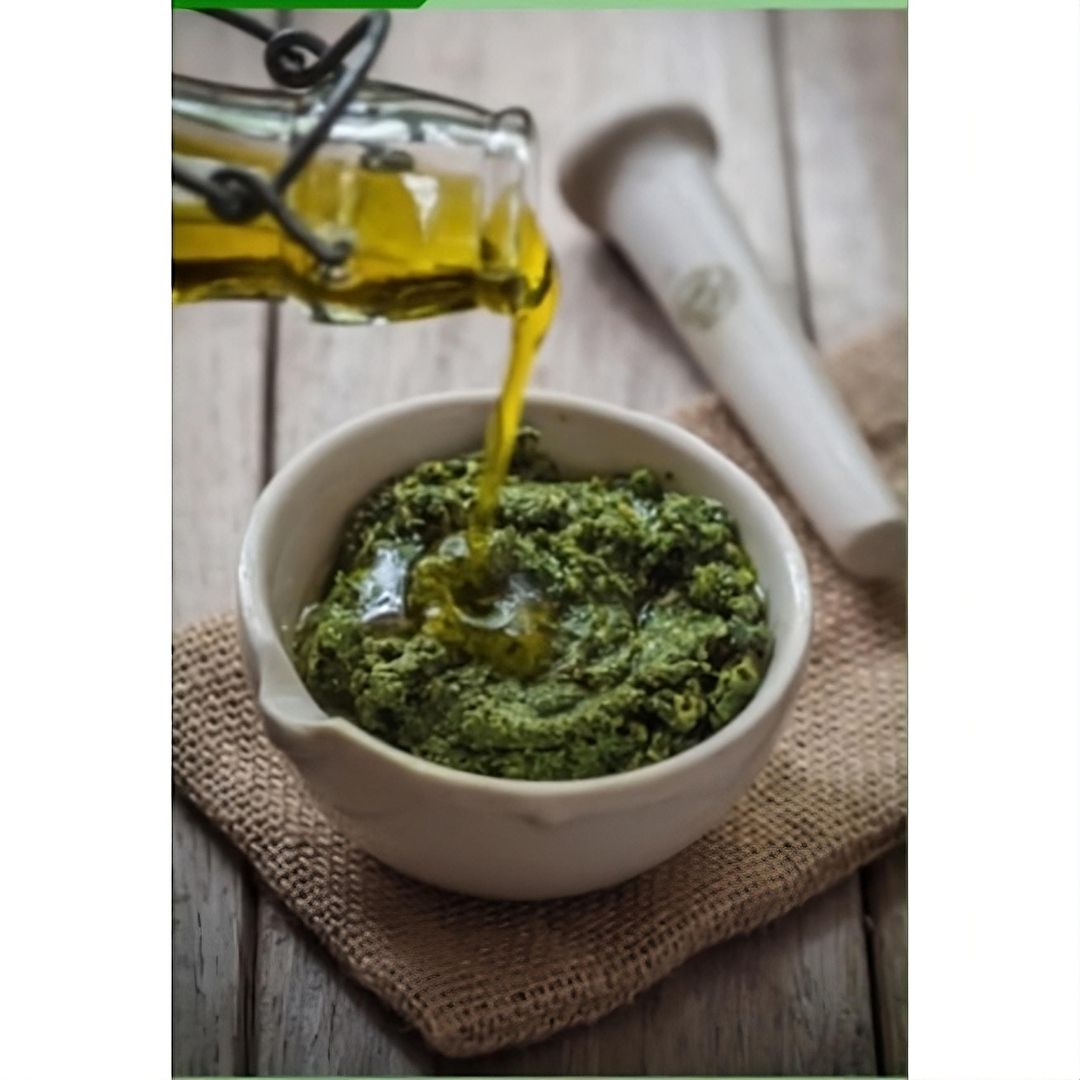 Pesto con Spirella y Chlorella