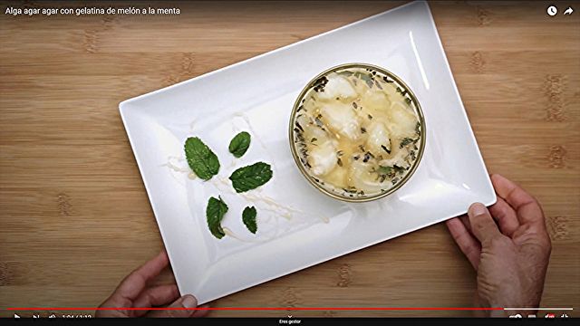 Preparación / Pasos Gelatina de melón a la menta con Alga Agar Agar - Paso 6) Se sirve bien frío