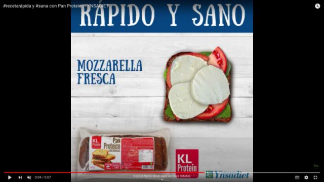 Preparación / Pasos Merienda con Pan Proteico - Paso 4) Añadir las lonchas de Mozarella